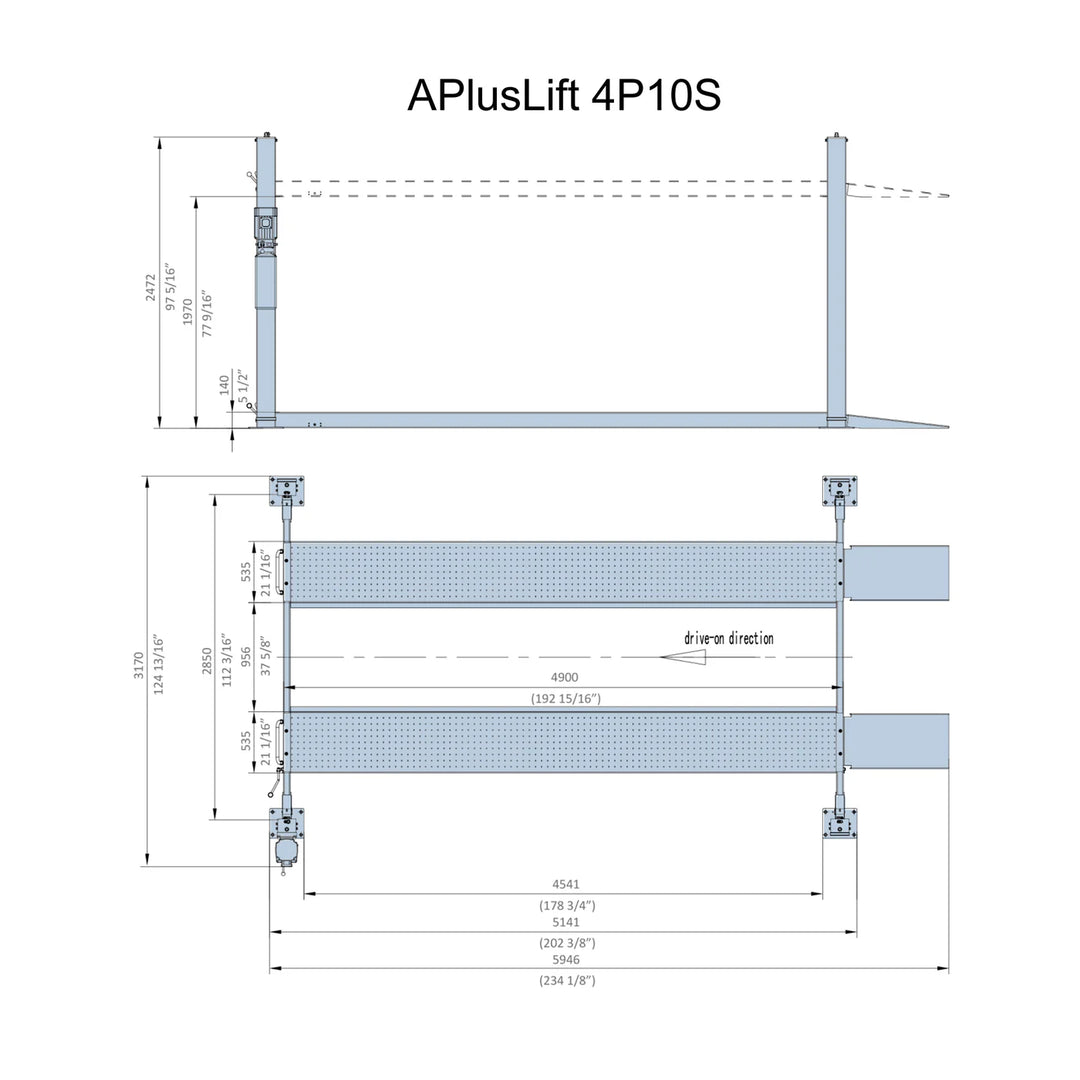 APlus HW-4P10S 4 Post Lift